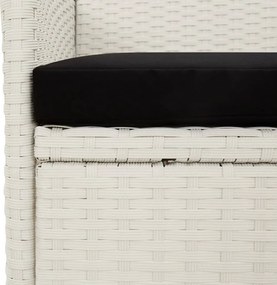 vidaXL Σετ Τραπεζαρίας Εξ. Χώρου 5 τεμ. Λευκό Συνθ. Ρατάν με Μαξιλάρια