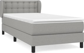 vidaXL Κρεβάτι Boxspring με Στρώμα Ανοιχτό Γκρι 80x200 εκ. Υφασμάτινο