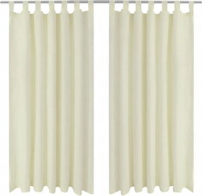 Κουρτίνες με Θηλιές 2 τεμ. Κρεμ 140 x 245 εκ. από Microsatin