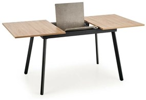 Τραπέζι Houston 603, Μαύρο, Sonoma οξιά, Γκρι, 76x80x120cm, 29 kg, Επιμήκυνση, Ινοσανίδες μέσης πυκνότητας, Μέταλλο | Epipla1.gr