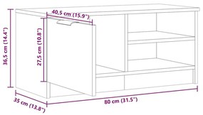 ντουλάπι τηλεόρασης Παλιό ξύλο 80x35x36,5cm Κατασκευασμένο ξύλο - Καφέ