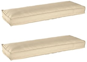 vidaXL Σετ Μαξιλαριών Πάγου 2 pcs Μπεζ 120 x 40 x 8 εκ Ύφασμα Οξφόρδης