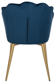 Καρέκλα AVIE C8737.08 με Χρυσά Μεταλλικά πόδια και Βελούδο Μπλέ 48x48x85εκ. 2αδα 48x48x85 εκ.