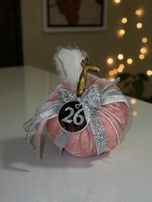 Κολοκύθα Ροζ  απαλό βελούδινη μεγάλη - Ασημί