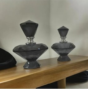 Stewehome Σετ 2 τεμαχίων μπουκάλες με βάση από γυαλί 10x10 cm