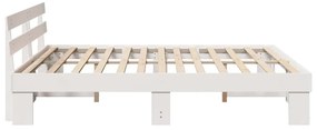 vidaXL Σκελετός Κρεβατιού με κεφαλάρι Λευκό 180 x 200 cm
