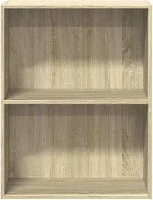 vidaXL Βιβλιοθήκη με 2 Ράφια Sonoma Δρυς 60x30x76,5 εκ. Μοριοσανίδα