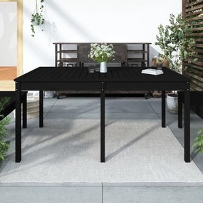 Τραπέζι Κήπου Μαύρο 159,5x82,5x76 εκ. από Μασίφ Ξύλο Πεύκου - Μαύρο