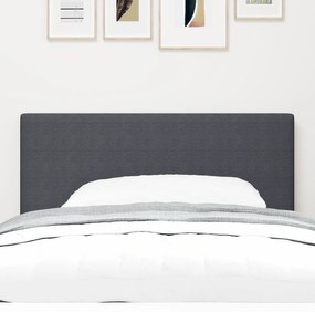 vidaXL LED Κεφαλάρι Απλή Σχεδίαση Σκούρο Γκρι 80 εκ. Καφέ Ύφασμα
