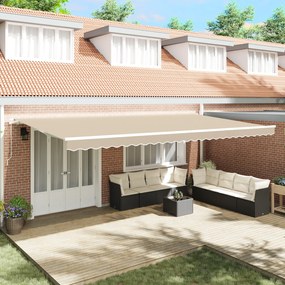 vidaXL Χειροκίνητη Ανασυρόμενη Τέντα Μπεζ 600x300 εκ.