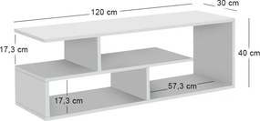 Έπιπλο τηλεόρασης Forever Megapap χρώμα λευκό 120x30x40cm.