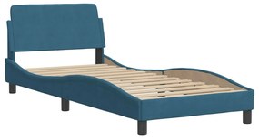vidaXL Κρεβάτι με Στρώμα Dover Μπλε 80 x 200 εκ. Βελούδινος