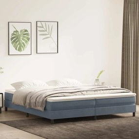 vidaXL Κρεβάτι Boxspring με Στρώμα Σκούρο Γκρι 200x210 εκ. Βελούδινο