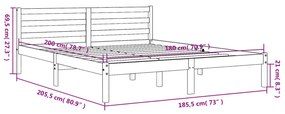 Σκελετός Κρεβ. Χωρίς Στρώμα Καφέ Κεριού 180x200 εκ Μασίφ Πεύκο - Καφέ