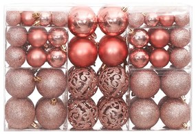 vidaXL Χριστουγεννιάτικες Μπάλες 100 τεμ. Ροζ / Τριανταφυλλί 3/4/6 εκ.