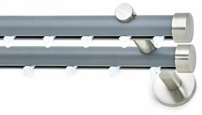 Μεταλλικός Σιδηρόδρομος Τοίχου διπλός Anartisi Aluminium Rail Collection ILIOS TAPO Ø25 σε χρώμα ΝΙΚΕΛ / MY 07 200 εκ