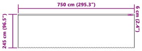 vidaXL Κουρτίνες με κουρτίνες Λευκό 750 x 245 εκ. Πολυεστέρας
