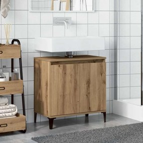 vidaXL Ντουλάπι Νιπτήρα τεχνίτης Δρυς 58x33x60 εκ. Επεξεργασμένο Ξύλο