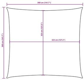 Πανί Σκίασης Τετράγωνο Taupe 3,6 x 3,6 μ. από Ύφασμα Oxford - Μπεζ-Γκρι