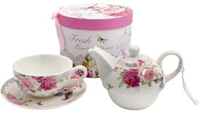 Σετ Τσαγιού Σε Κουτί Δώρου Floral (Σετ 3Τμχ) 374-224-300 16x11cm Multi Κεραμικό