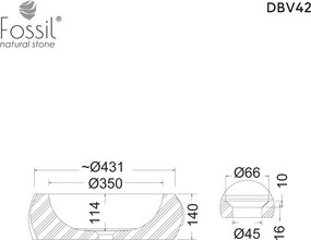 Fossil Travertine Marble DB42 Classic Ø42 - Επιτραπεζιος Μαρμαρινος Νιπτηρας