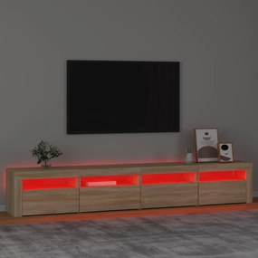 vidaXL Έπιπλο Τηλεόρασης με LED Sonoma Δρυς 240 x 35 x 40 εκ.