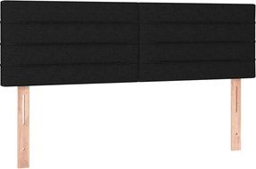 vidaXL Κρεβάτι Boxspring με Στρώμα Μαύρο 140x200 εκ. Υφασμάτινο