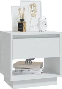 vidaXL Κομοδίνο Λευκό 45 x 34 x 44 εκ. από Μοριοσανίδα