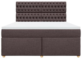 ΚΡΕΒΑΤΙ BOXSPRING ΜΕ ΣΤΡΩΜΑ ΣΚΟΥΡΟ ΚΑΦΕ 180X200 ΕΚ ΥΦΑΣΜΑΤΙΝΟ 3293669