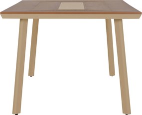ΣΕΤ ΤΡΑΠΕΖΑΡΙΑΣ TABER HM10738.04 ΤΡΑΠΕΖΙ &amp; 6 ΠΟΛΥΘΡΟΝΕΣ-ΑΛΟΥΜΙΝΙΟ &amp; POLYWOOD-ΣΑΜΠΑΝΙ