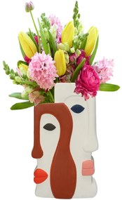 Βάζο ArteLibre Πρόσωπο Πολύχρωμο Κεραμικό 20.7x9.5x26cm