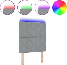 vidaXL LED κεφαλάρι Ανοιχτό γκρι 80 cm ύφασμα