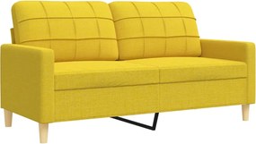 vidaXL Σετ Σαλονιού 2 Τεμαχίων Αν. Κίτρινο Υφασμάτινο