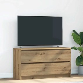 Έπιπλο Τηλεόρασης Artisian Δρυς 100x35x54 εκ Επεξεργασμένο Ξύλο - Καφέ