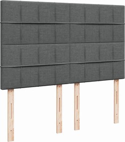 vidaXL Κρεβάτι Boxspring με Στρώμα Σκούρο Γκρι 160x200 εκ Υφασμάτινο