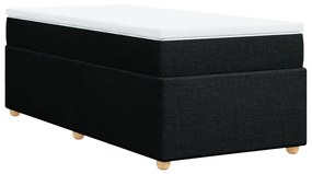 Κρεβάτι Boxspring με Στρώμα Μαύρο 100 x 200 εκ. Υφασμάτινο - Μαύρο