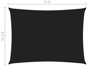 Πανί Σκίασης Ορθογώνιο Μαύρο 3,5 x 5 μ. από Ύφασμα Oxford - Μαύρο