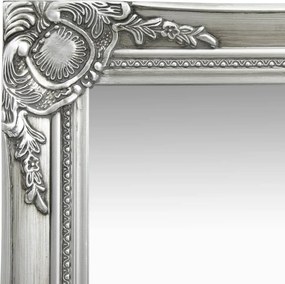 vidaXL Καθρέφτης Τοίχου με Μπαρόκ Στιλ Ασημί 40 x 40 εκ.