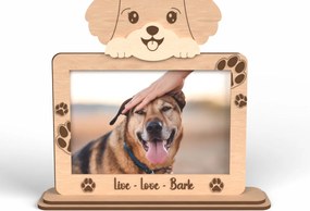 Intra απο ξύλο plywood 3mm-4mm πάχος - Κορνίζα φωτογραφιών Cute Puppy Head - Laser Cut Δίασταση 20x25 cm INTRAFABR-117292987