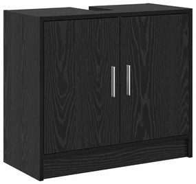 vidaXL Ντουλάπα Νιπτήρα Μαύρη Οξυά 63 x 29 x 55 cm Επεξεργασμένο ξύλο