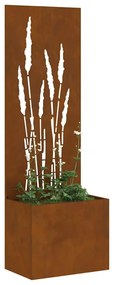 vidaXL Γλάστρα Κήπου με Διακοσμητική Πάνελ Σκ rusty 50 x 140 cm
