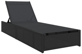 vidaXL Ξαπλώστρα Μαύρη 60x200x27 εκ Ρατάν