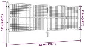 vidaXL Πόρτα Περίφραξης με Πλέγμα Πράσινη 390 x 125 εκ. Ατσάλινη