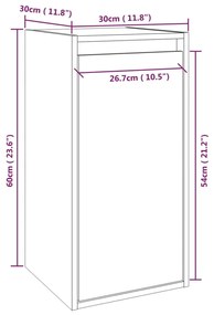 Ντουλάπια Τοίχου 2 τεμ. Μαύρα 30x30x60 εκ από Μασίφ Ξύλο Πεύκου - Μαύρο