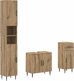 vidaXL Σετ ντουλαπιών μπάνιου 3 τεμαχίων HAARLEM Artisan Δρυς