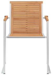 vidaXL Καρέκλες Κήπου 8 τεμάχια από Μασίφ Ξύλο Teak με Μαξιλάρια