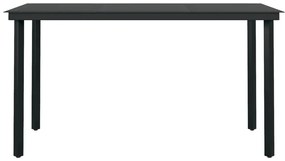 vidaXL Σετ Τραπεζαρίας Κήπου 7 Τεμαχίων Καφέ / Μαύρο