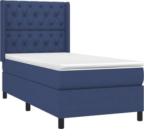 vidaXL Κρεβάτι Boxspring με Στρώμα &amp; LED Μπλε 80x200 εκ. Υφασμάτινο