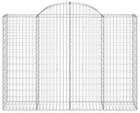 vidaXL Συρματοκιβώτια Τοξωτά 2 τεμ. 200x50x140/160 εκ. Γαλβαν. Ατσάλι