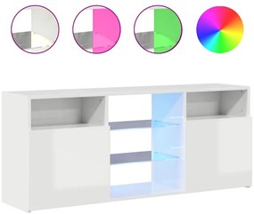 vidaXL Έπιπλο Τηλεόρασης με LED Γυαλιστερό Λευκό 120x30x50 εκ.
